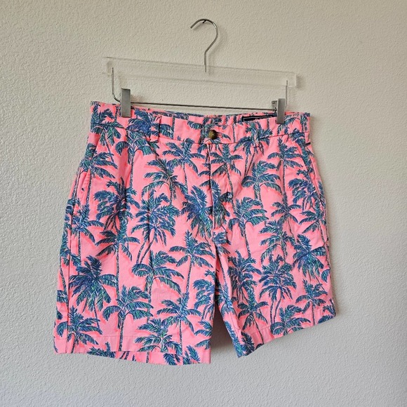 Vineyard Vines Breaker Shorts Palm Trees Size 34 Mens - Picture 2 of 10